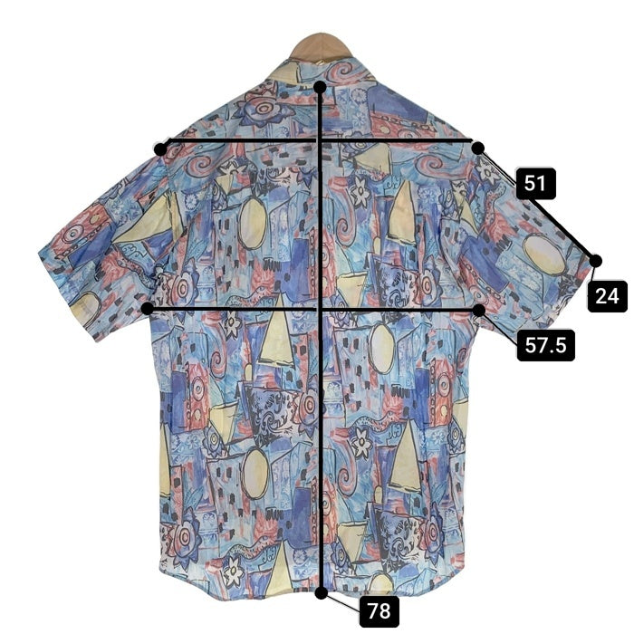 WHEIT OKK 総柄プリント 半袖シャツ ライトブルー Size M 福生店