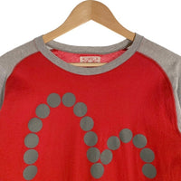 EVISU エヴィス カモメプリント ロングスリーブTシャツ フリーダムスリーブ レッド グレー Size 40 福生店