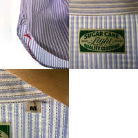 SUGAR CANE Light シュガーケーンライト ガチャポケ ストライプシャツ マチ 長袖 ホワイト ブルー Size M 福生店