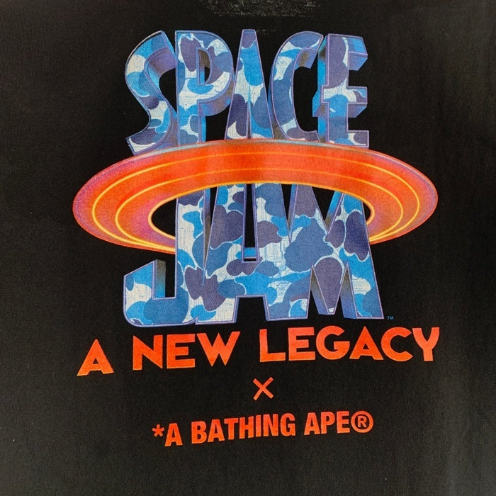 A BATHING APE アベイシングエイプ SPACE JAM スペースジャム A NEW LEGACY TUNE SQUAD プリントTシャツ ブラック 001TEH731907C Size M 福生店