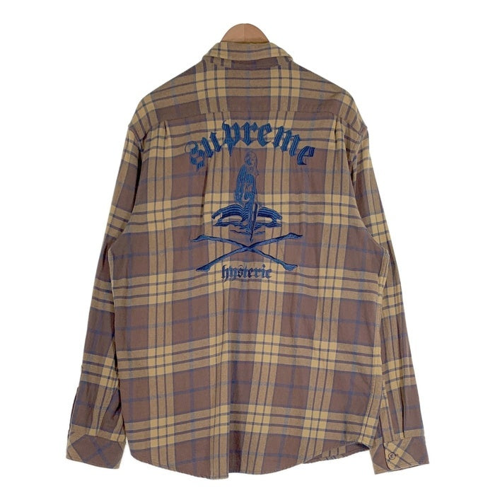 SUPREME シュプリーム 21SS HYSTERIC GLAMOUR ヒステリックグラマー Plaid Flannel Shirt チェック フランネルシャツ ブラウン ベージュ　Size XL 福生店