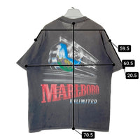 Marlboro マルボロ UNLIMITED TRAIN アンリミテッド トレイン USA製 マルボロタグ ポケット付きTシャツ フェードブラック sizeF 瑞穂店