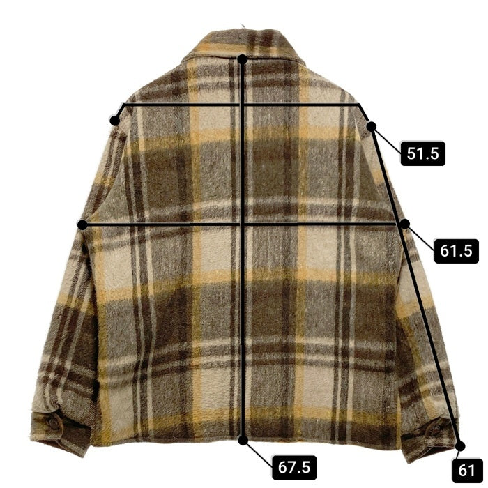 C.P.O. 70's 台湾製 リネン混 ウール チェックCPOシャツ ブラウン size- 瑞穂店