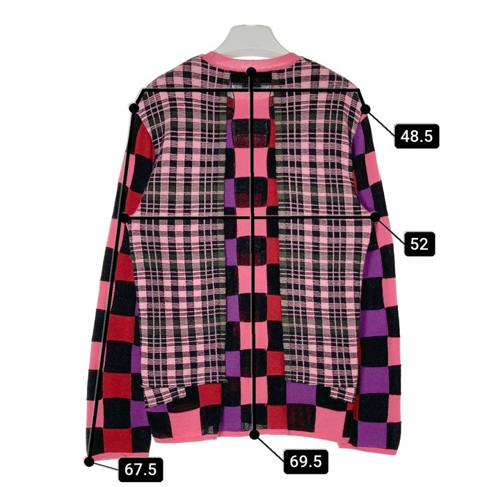 COMME des GARCONS HOMME PLUS コムデギャルソンオムプリュス PF-N004 AD2020 再構築 ドッキング セーター 千鳥 チェック ピンク sizeS 瑞穂店