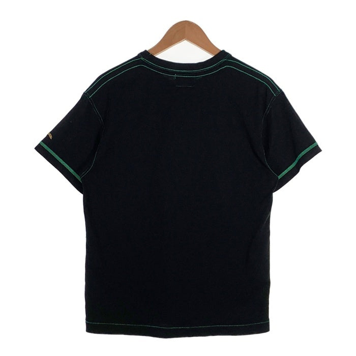 EVISU エヴィス カモメプリント Tシャツ ブラック ステッチグリーン Size 38 福生店