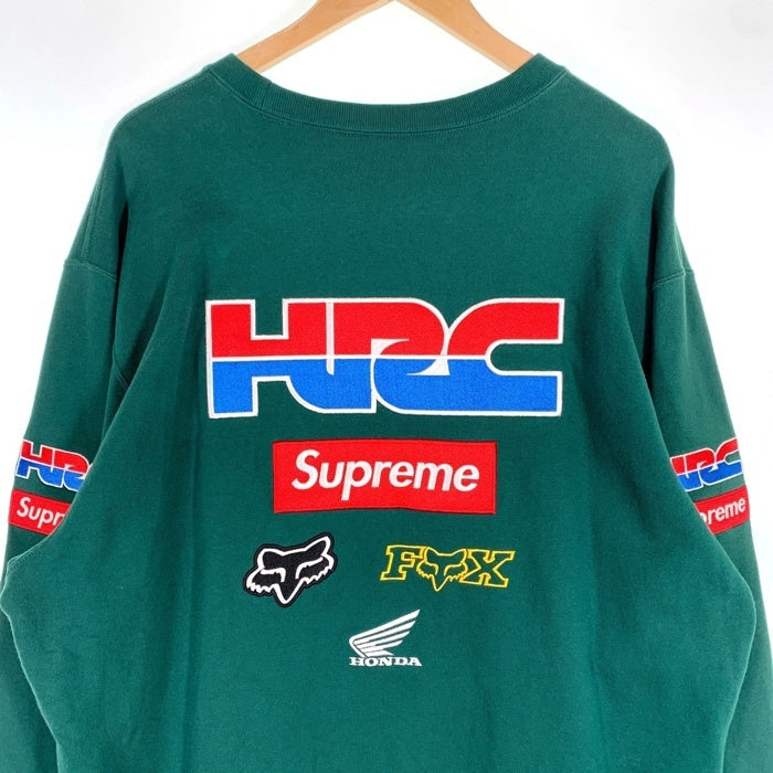 SUPREME シュプリーム 19AW Honda ホンダ Fox Racing フォックスレーシング Crewneck クルーネックスウェットトレーナー グリーン Size XL 福生店