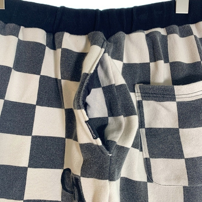 CAPTAINS HELM キャプテンズヘルム 24SS CHECKER SHORT チェッカーフラッグ スウェットショートパンツ ウォッシュ加工 ブラック ホワイト Size L 福生店