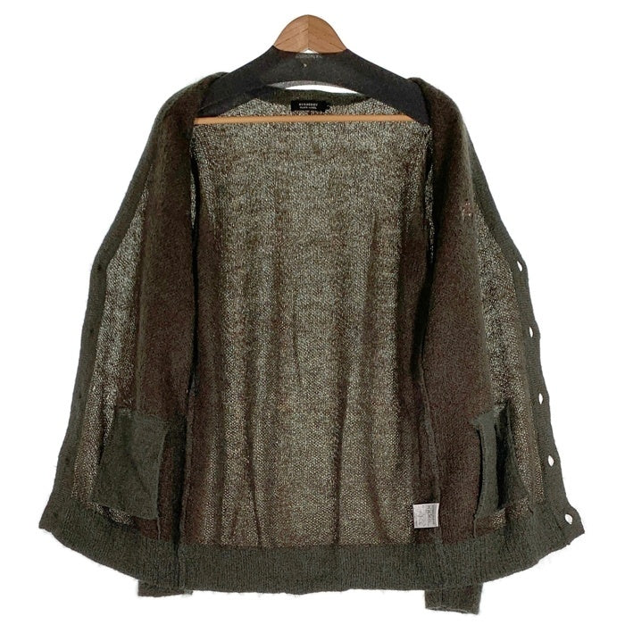 BURBERRY BLACK LABEL バーバリー ブラック レーベル モヘア混カーディガン グリーン D1N82-414-78 Size 3 福生店