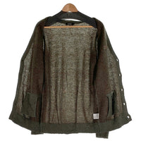 BURBERRY BLACK LABEL バーバリー ブラック レーベル モヘア混カーディガン グリーン D1N82-414-78 Size 3 福生店