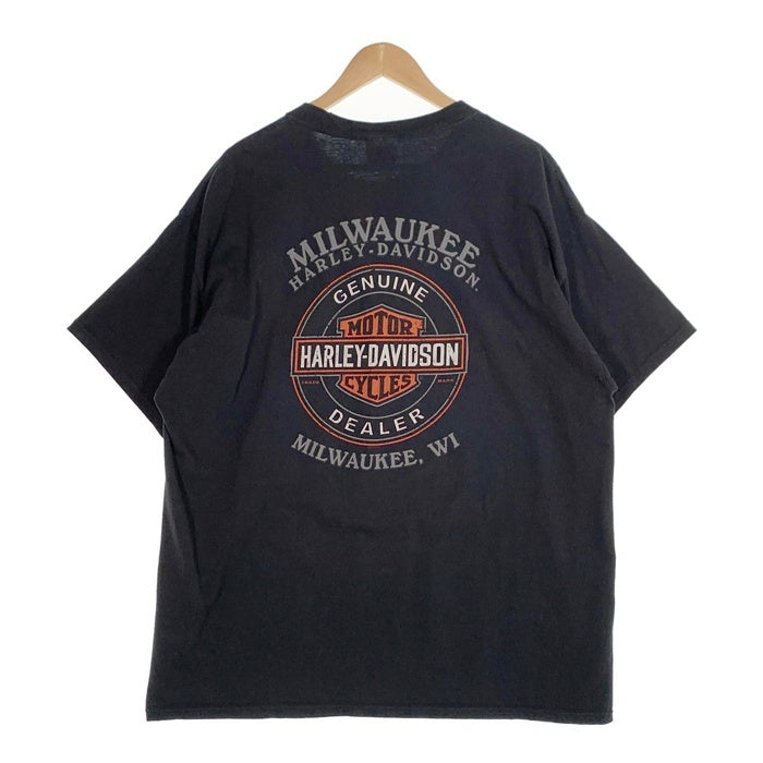 HARLEY-DAVIDSON ハーレーダビッドソン 110th Anniversary スカル エンブレム プリントTシャツ ブラック Size 2XL 福生店