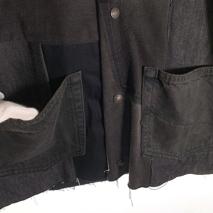 THRIFTY LOOK スリフティー ルック 再構築 DENIM REMAKE ENGINEERED JACKET デニム リメイク エンジニア ジャケット ブラック Size XL相当 福生店