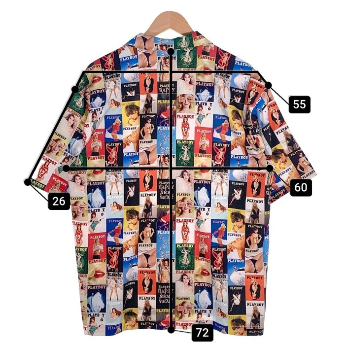 PLAYBOY プレイボーイ FREAKS STORE 総柄プリント オープンカラーシャツ 半袖 マルチ Size L 福生店