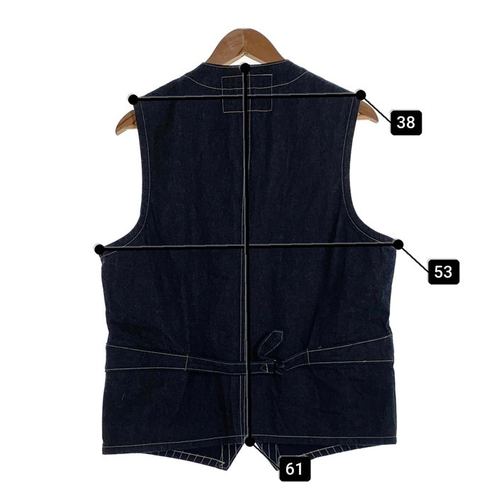 SUGAR CANE シュガーケーン ウォバッシュストライプ ワークベスト ネイビー  Size 40 福生店