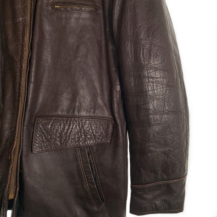 50's~ Irvin forster アーヴィンフォースター ホースハイド レザージャケット TALONジップ 裏キルティング ブラウン Size 40 福生店