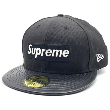 SUPREME シュプリーム 12AW Leather Visor Box Logo New Era レザーバイザー ボックスロゴニューエラ ベースボールキャップ ブラック Size 8 (63.5cm) 福生店