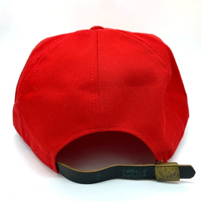 80-90's STUSSY ステューシー スカルボーン刺繡 5パネルキャップ レッド オールド タグなし 福生店