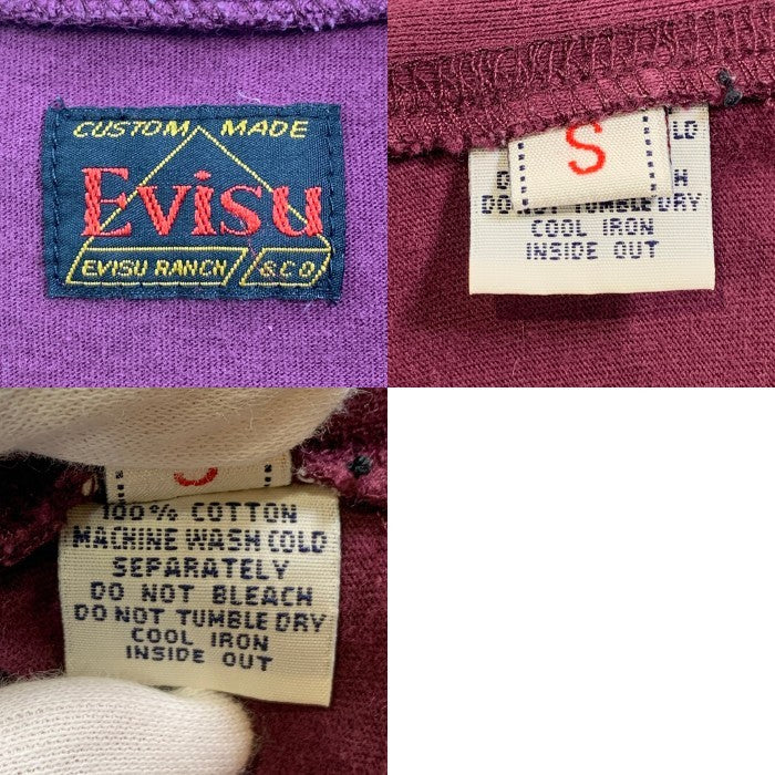 Evisu エヴィス 前V MANIAC プリントTシャツ パープル Size S 福生店