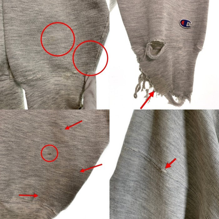 90's Champion チャンピオン リバースウィーブ クルーネックスウェットトレーナー XAVIER サテンワッペン オートミール ボロ Size XXL 福生店
