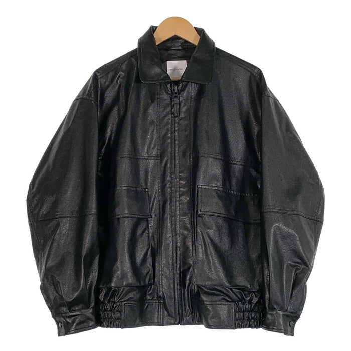 FREAK’S STORE フリークスストア FAUX LEATHER BLOUSON フェイクレザーブルゾン ジップアップジャケット ブラック Size M 福生店