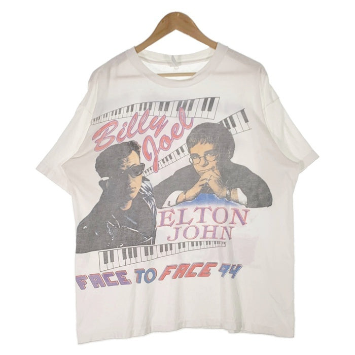 90's Billy Joel ビリージョエル Elton John エルトンジョン TOUR 1994 プリントTシャツ ホワイト SHOR HILLS TEE Size XL 福生店