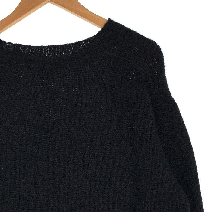 UNUSED アンユーズド 3g crew neck damage knit ダメージ加工 ウールニットセーター ブラック US1925 Size 4 福生店