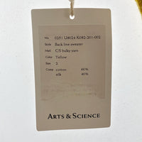 ARTS&SCIENCE アーツアンドサイエンス 0251-U8024-K082 コットン シルク バックラインセーター イエロー Size2 瑞穂店
