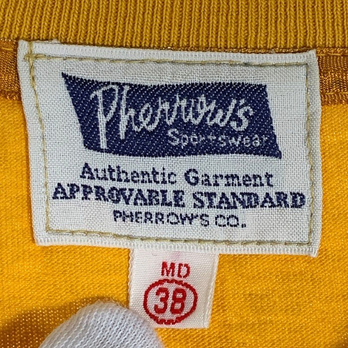 Pherrow's フェローズ プリント Tシャツ イエロー Size 38 福生店