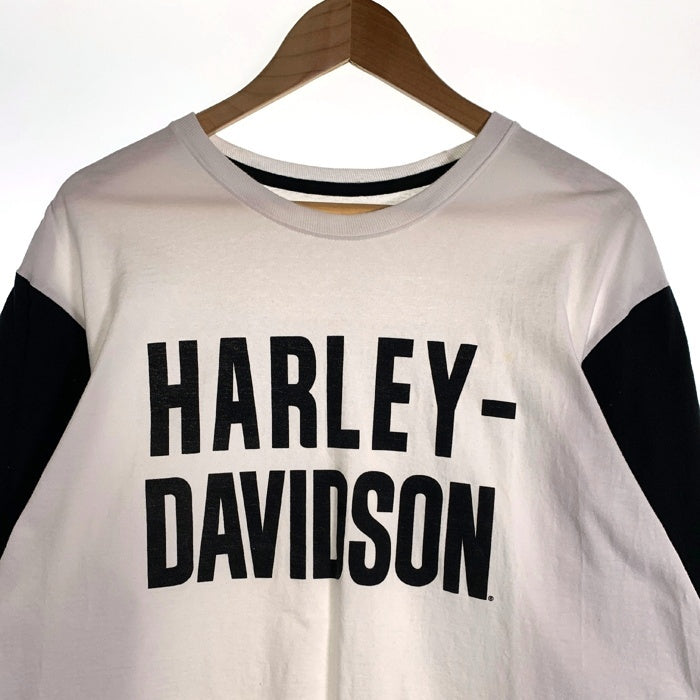 Harley-Davidson ハーレーダビッドソン プリント ロングスリーブTシャツ ホワイト ブラック 99092-24VM Size XL 福生店