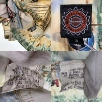 Harley-Davidson ハーレーダビッドソン コットン アロハシャツ 半袖 総柄プリント Size S 福生店