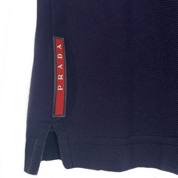 PRADA SPORT プラダスポーツ 鹿の子 ポロシャツ 半袖 ネイビー ブラック SJ888 2014 Size M 福生店