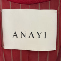 ANAYI アナイ ウール ロングコート ベルト付き レッド size38 瑞穂店