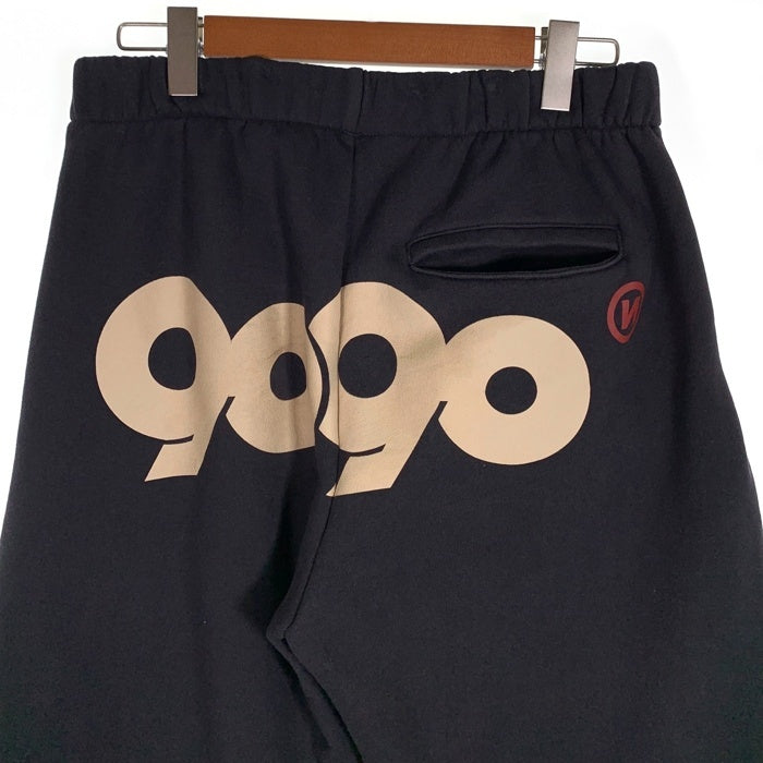9090 ナインティナインティ 90 Logo Original Sweat Pants スウェットパンツ ロゴ刺繡 ネイビー NN1832 Size L 福生店