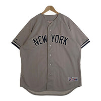 90's majestic マジェスティック Newyork Yankees ニューヨーク ヤンキース 半袖 ベースボールシャツ グレー Size XL 福生店