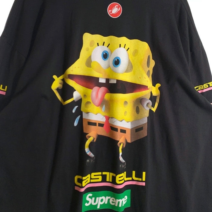 SUPREME シュプリーム 25SS SpongeBob Castelli Racing L/S Tee スポンジボブ カステリレーシング ロングスリーブTシャツ プリント ブラック Size XXL 福生店