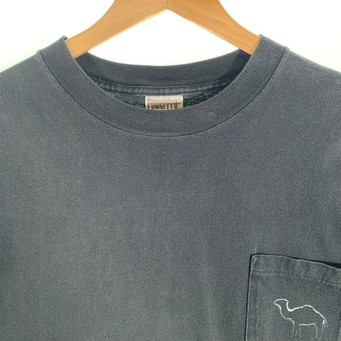90`s CAMEL キャメル プリント ポケットTシャツ 半袖 ブラック 袖裾シングル ONEITA Size XL 福生店