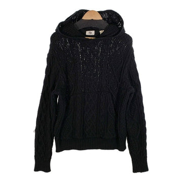 GOOD ENOUGH グッドイナフ コットン ケーブルニットプルオーバーパーカー ブラック Size M 福生店