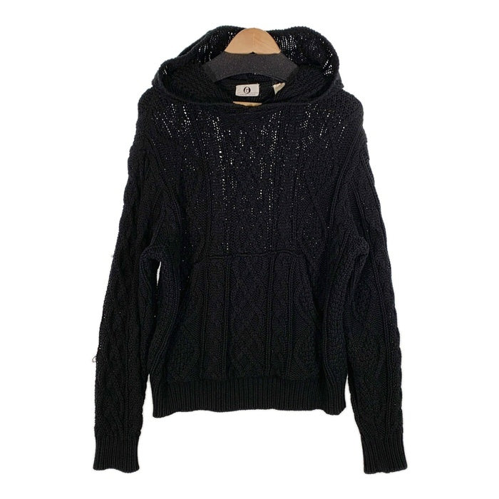 GOOD ENOUGH グッドイナフ コットン ケーブルニットプルオーバーパーカー ブラック Size M 福生店