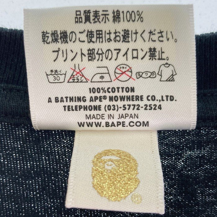 A BATHING APE アベイシングエイプ 迷彩 青カモ柄 大猿Ｔシャツ ブラック sizeS 瑞穂店