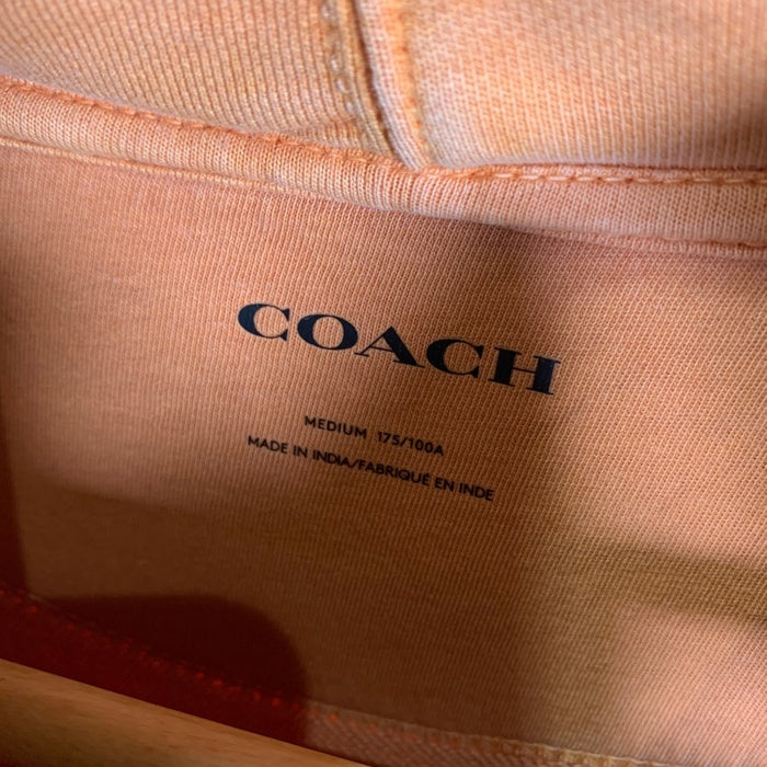 COACH コーチ HOODIE プルオーバースウェットパーカー オレンジ ウォッシュ加工 フード紐なし CF811 Size M 福生店