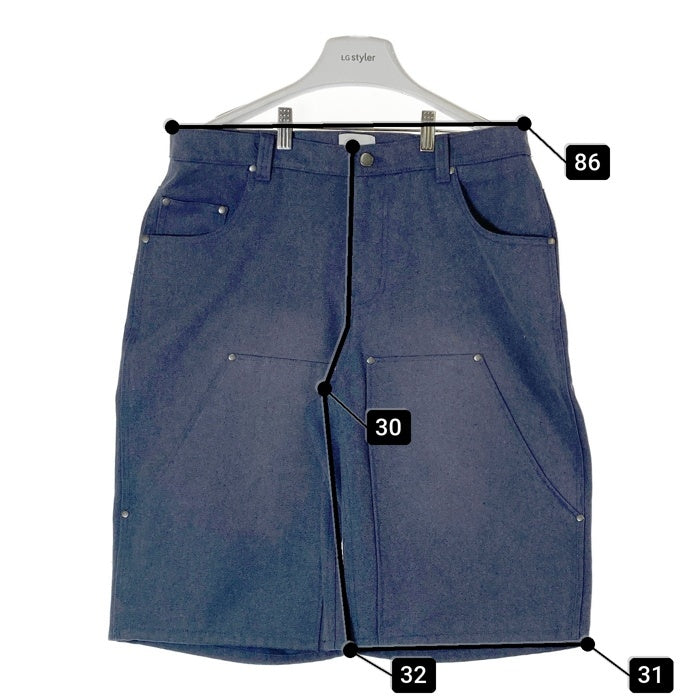 BLESS U ブレスユー duck wash double knee shorts ダブルニー ショートパンツ ブルー sizeL 瑞穂店