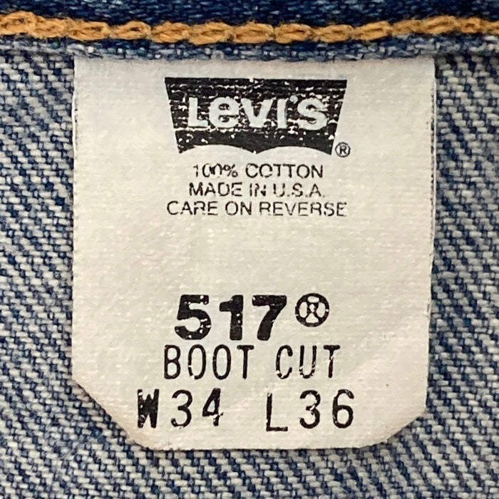 Levi's リーバイス 517 USA製 ボタン裏554 ブーツカット デニムパンツ インディゴ size34 瑞穂店