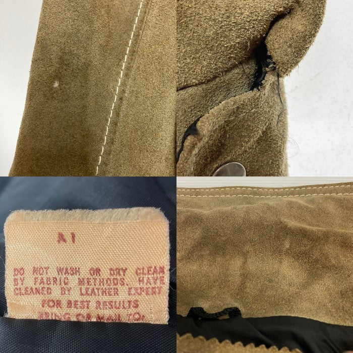 70`s Sears シアーズ スウェードレザーシャツ スナップボタン ベージュ Size M相当 瑞穂店