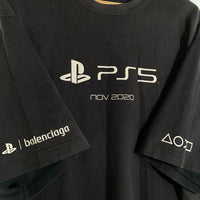 BALENCIAGA バレンシアガ 21AW PS5 ロゴプリント オーバーサイズTシャツ ブラック 651795 TKVF3 Size XL 福生店