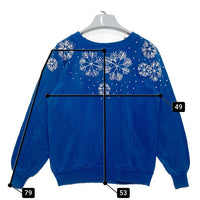 Pannill パニール by Hanes 90's USA製 雪柄プリント スウェットトレーナー ブルー sizeM 瑞穂店