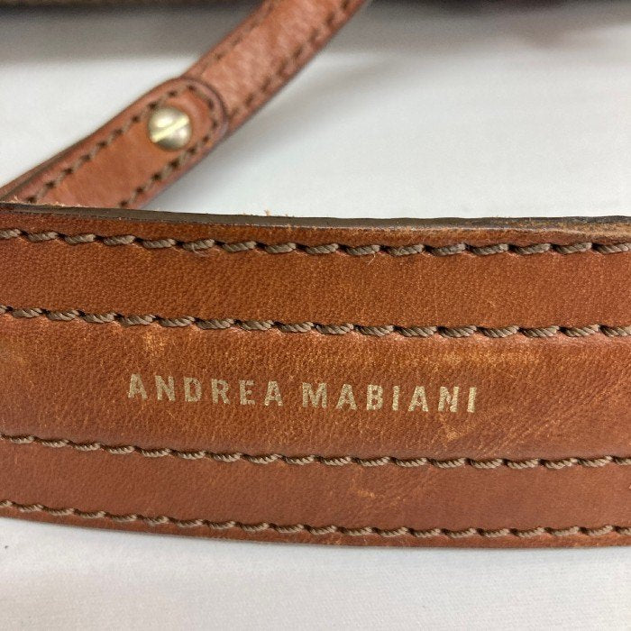 andrea mabiani アンドレア マビアーニ レザーメッシュ風2wayバッグ ベージュ 瑞穂店