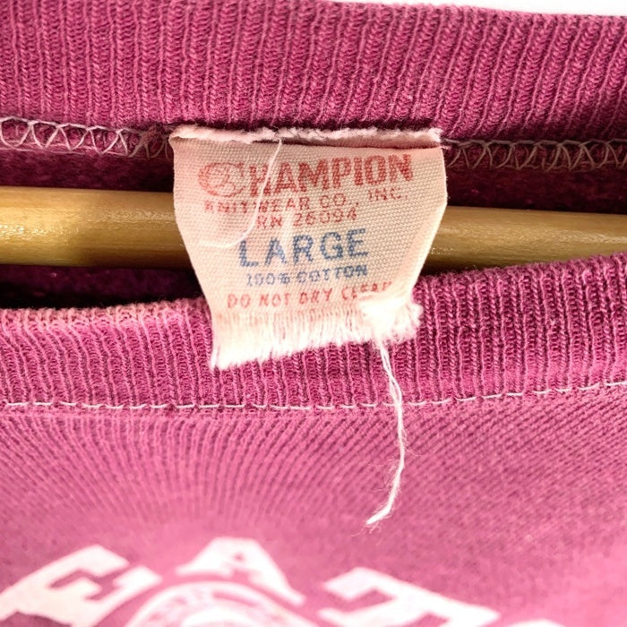 60's Champion チャンピオン WHEATON COLLEGE プリント ラグランスリーブ クルーネックスウェットトレーナー バーガンディ C中ランタグ Size L 福生店
