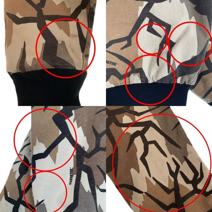 90's PREDATOR CAMOUFLAGE プレデターカモフラージュ リブブルゾン ジャケット 中綿 スナップボタン マルチ Size L 福生店