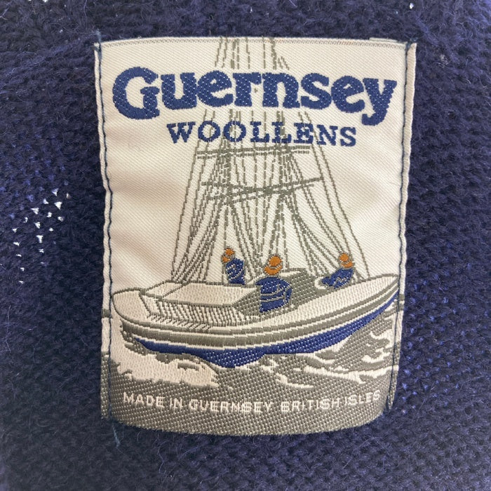 Guernsey Wollens ガンジーウーレンズ ガンジーセーター イギリス製 ウール ネイビー size38 瑞穂店