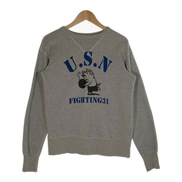 STUDIO D'ARTISAN ステュディオダルチザン 両V U.S.N プリント スウェットクルーネックトレーナー グレー Size M 福生店