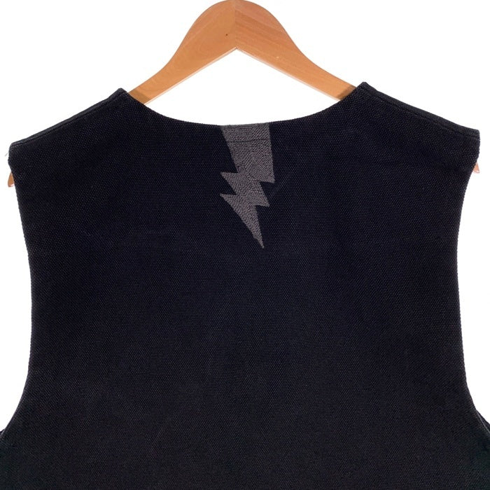 Vin & Age ヴィンアンドエイジ TYPE VRV2 Naughty Rug Vest 稲妻刺繍 コットンラグ チマヨ型ベスト ブラック Size XXL 福生店